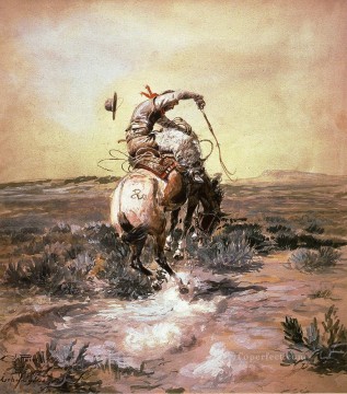 スリック・ライダー・カウボーイ チャールズ・マリオン・ラッセル インディアナ州 Oil Paintings
